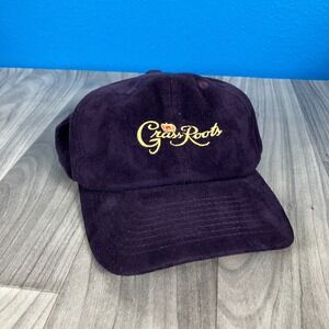 Grass Roots Purple Adjustable Baseball Cap Hat Gold Embroidered Logo